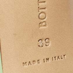 Pre Owned Bottega Veneta Green Leather Stretch Square Ankle Strap Sandals Size 39