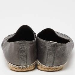 Bottega Veneta Metallic Leather Espadrille Flats Size 39