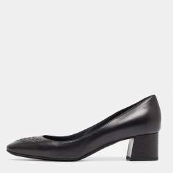 Bottega Veneta Black Leather Block Heel Pumps Size 39