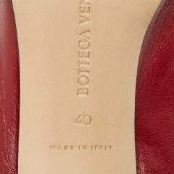 Pre Owned Bottega Veneta Burgundy Leather Stretch Mules Size 40