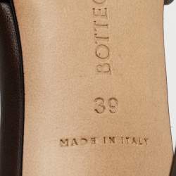 Pre Owned Bottega Veneta Brown Leather Lido Slides Size 39 