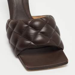 Pre Owned Bottega Veneta Brown Leather Lido Slides Size 39 