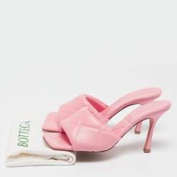 Bottega Veneta Pink Quilted Leather Slide Sandals Size 40.5