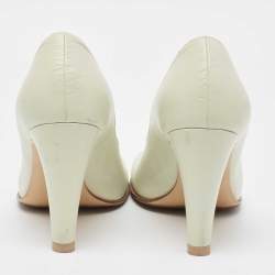 Pre Owned Bottega Veneta Light Grey Leather Pumps Size 39