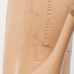 Pre Owned Bottega Veneta Beige Leather Bow Detail Pumps Size 38
