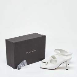 Bottega Veneta White Leather Thong Slide Sandals Size 40.5