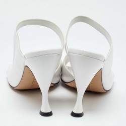 Bottega Veneta White Leather Thong Slide Sandals Size 40.5