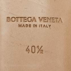 Pre Owned Bottega Veneta Black Leather The Band Slide Flats Size 40.5