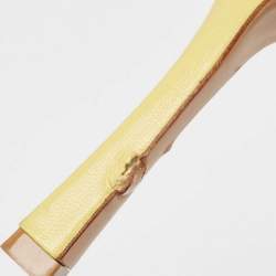مملوكة مسبقًا Bottega Veneta Yellow Leather Stretch Slide Sandals Size 41