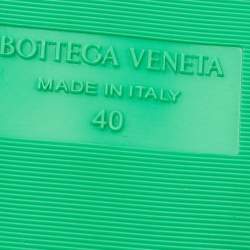 Pre Owned Bottega Veneta Green Cotton Fabric Resort Sponge Slides Size 40