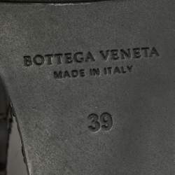 مملوكة مسبقًا Bottega Veneta Dark Brown Patent Leather Slingback Ankle Strap Wedge Pumps Size 39