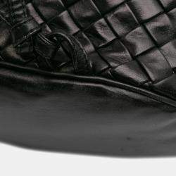 Bottega Veneta Black Nappa Intrecciato Drawstring Backpack