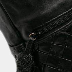 Bottega Veneta Black Nappa Intrecciato Drawstring Backpack
