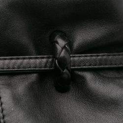 Bottega Veneta Black Nappa Intrecciato Drawstring Backpack