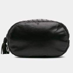 Bottega Veneta Black Nappa Intrecciato Drawstring Backpack