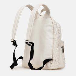 Bottega Veneta White Nappa Intrecciato Backpack