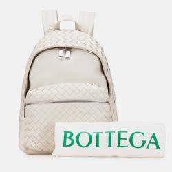 Bottega Veneta White Nappa Intrecciato Backpack