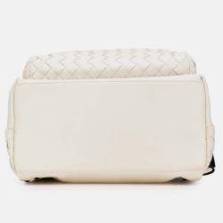 Bottega Veneta White Nappa Intrecciato Backpack