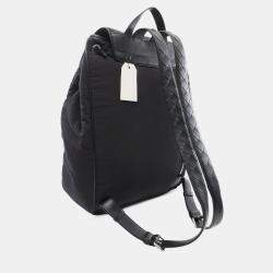 Pre Owned Bottega Veneta Intrecciato Trimmed Black Nylon Crossroad Backpack