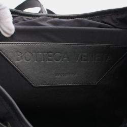 Pre Owned Bottega Veneta Intrecciato Trimmed Black Nylon Crossroad Backpack