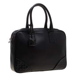 Pre Owned Bottega Veneta Black Intrecciato Leather Briefcase 