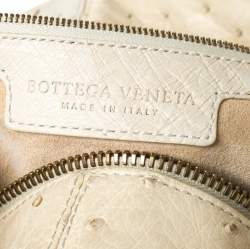 Pre Owned Bottega Veneta Beige/Cream Ostrich Leather Travel Bag