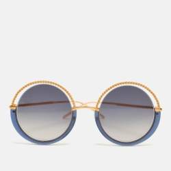 Boucheron Blue/Gold BC0084S Round Sunglasses