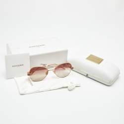 Pre Owned Boucheron Red/Gold Tone Gradient BC0079S Aviator Sunglasses