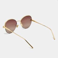 Pre Owned Boucheron Purple/Gold Tone Gradient BC0079S Aviator Sunglasses