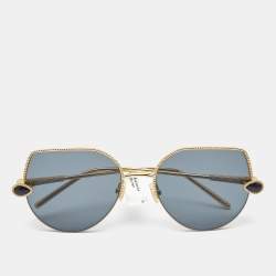 Pre Owned Boucheron Blue/Gold Tone Gradient BC0079S Aviator Sunglasses