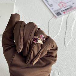 Pre Owned Boucheron Boheme 18K Rose Gold Garnet Ring EU 51