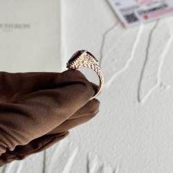 Pre Owned Boucheron Boheme 18K Rose Gold Garnet Ring EU 51