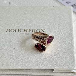 Pre Owned Boucheron Boheme 18K Rose Gold Garnet Ring EU 51