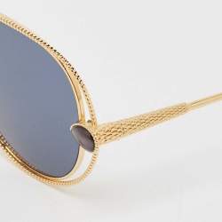 Boucheron Navy Blue/Gold BC 005 Round Sunglasses