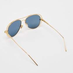 Boucheron Navy Blue/Gold BC 005 Round Sunglasses
