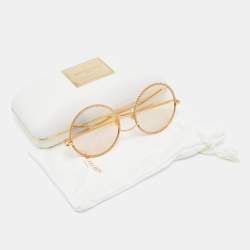 Boucheron Gold/Pink BC0045S Mirrored Round Sunglasses 