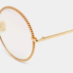 Boucheron Gold/Pink BC0045S Mirrored Round Sunglasses 