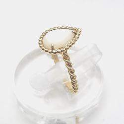Boucheron 18K Yellow Gold and Mother of pearl Serpent Boheme Ring 54