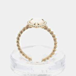 Boucheron 18K Yellow Gold and Mother of pearl Serpent Boheme Ring 54