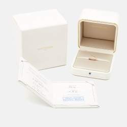 Pre Owned Boucheron Quatre White Edition Ceramic 18k Rose Gold Ring Size 50