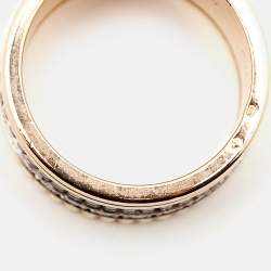 Boucheron Quatre Classique Diamonds PVD 18k Three Tone Gold Ring Size 52