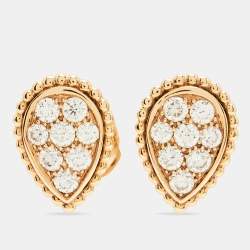 Boucheron Serpent Boheme Diamond 18k Rose Gold S Motif Earrings