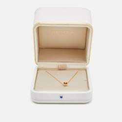 Pre Owned Boucheron Quatre Classique Diamond PVD 18k Three Tone Gold Mini Pendant Necklace