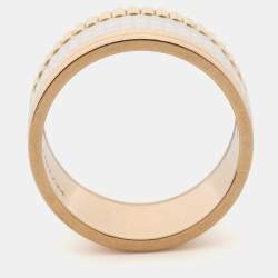 Boucheron Quatre White Edition Ceramic 18K Three Tone Gold Large Band Ring 58