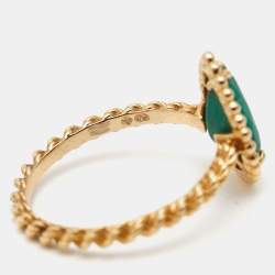 Boucheron Serpent Boheme Malachite 18k Yellow Gold S Motif Ring Size 51