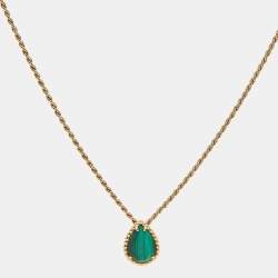 Boucheron Serpent Boheme Malachite 18k Yellow Gold S Motif Necklace