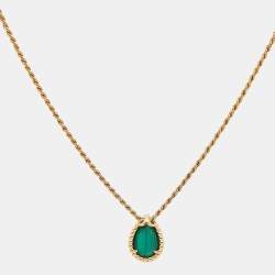 Boucheron Serpent Boheme Malachite 18k Yellow Gold S Motif Necklace
