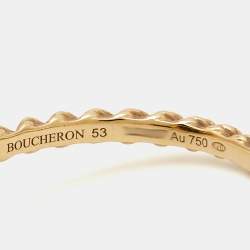 مملوكة مسبقًا Boucheron Serpent Boheme Malachite 18k Yellow Gold S Motif Ring Size 53