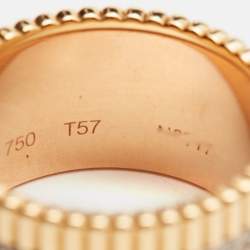 Pre Owned Boucheron Quatre Classique Diamonds PVD 18k Three Tone Gold Ring Size 57
