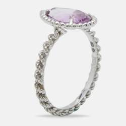 Boucheron Serpent Boheme  Amethyst 18k White Gold S Motif Ring Size 49